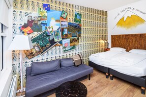 Down comforters, desk, free WiFi, bed sheets