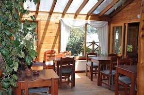 Breakfast and dinner served, garden views