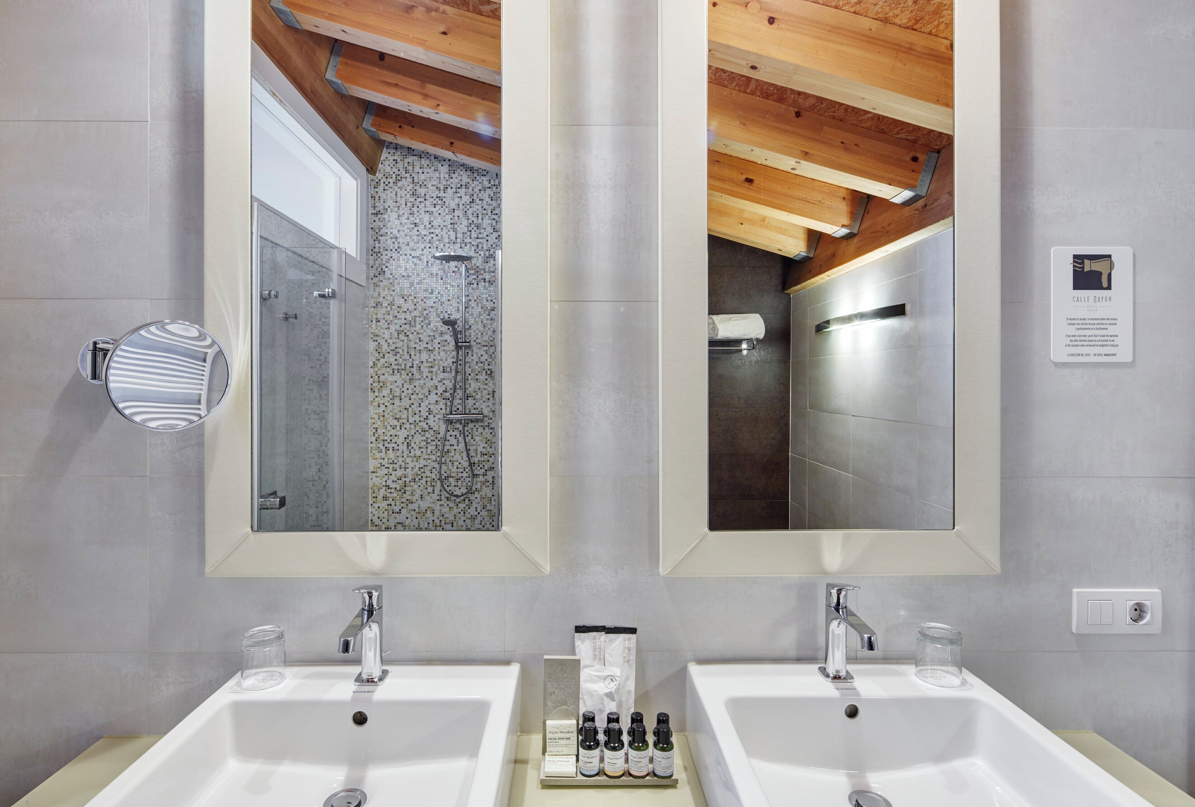 free toiletries, hair dryer, bidet, towels