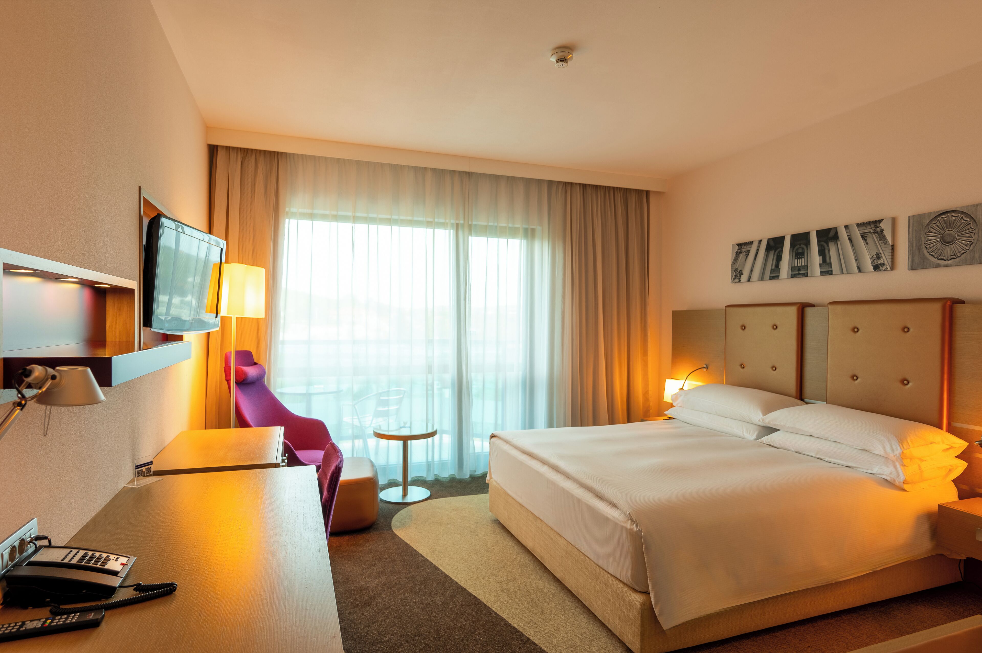 Hypo-allergenic bedding, pillowtop beds, minibar, in-room safe