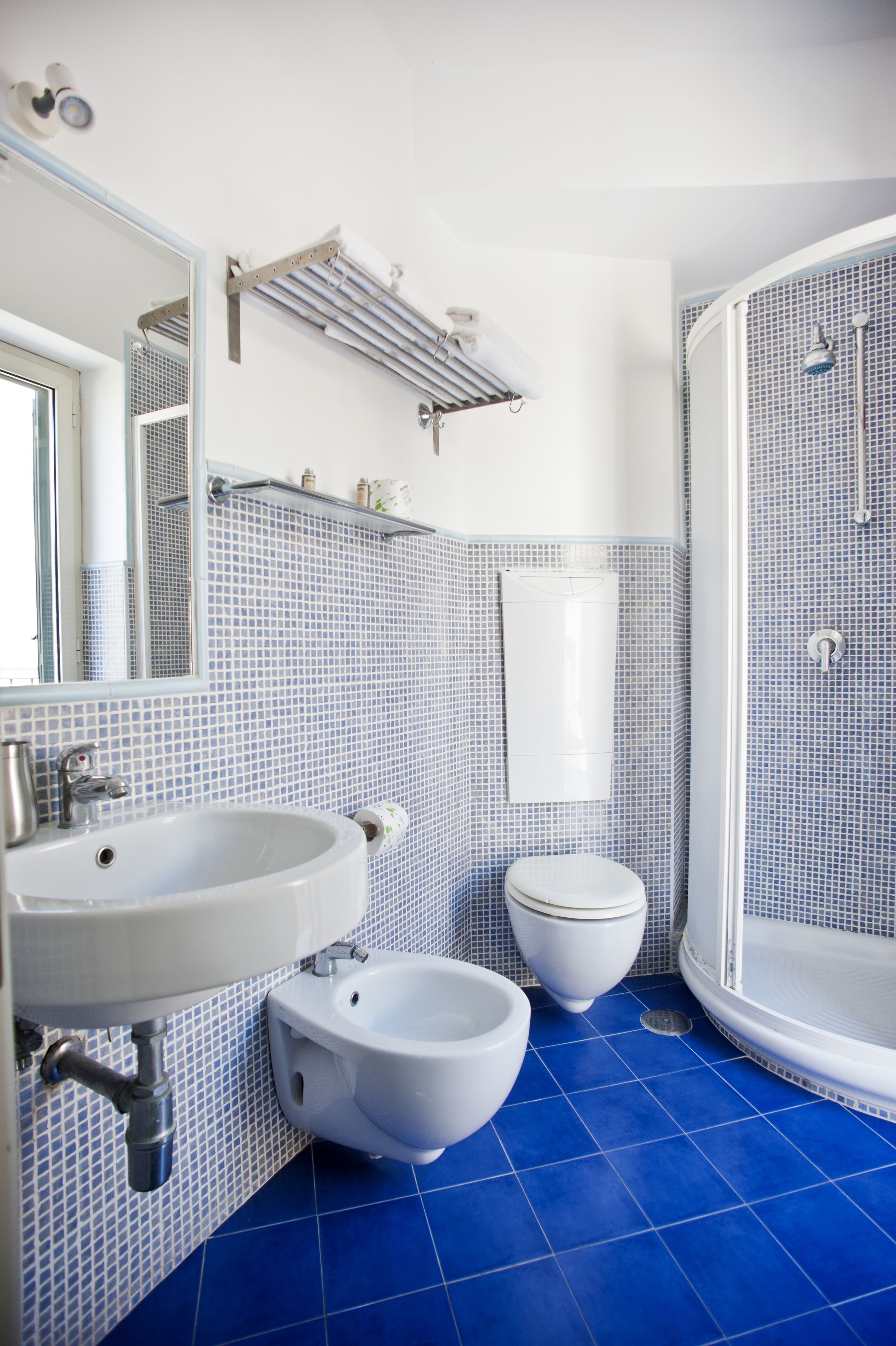 shower, hair dryer, slippers, bidet