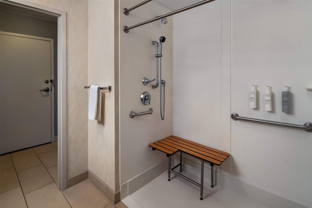 Room, 1 King Bed, Accessible, Non Smoking | Bathroom shower