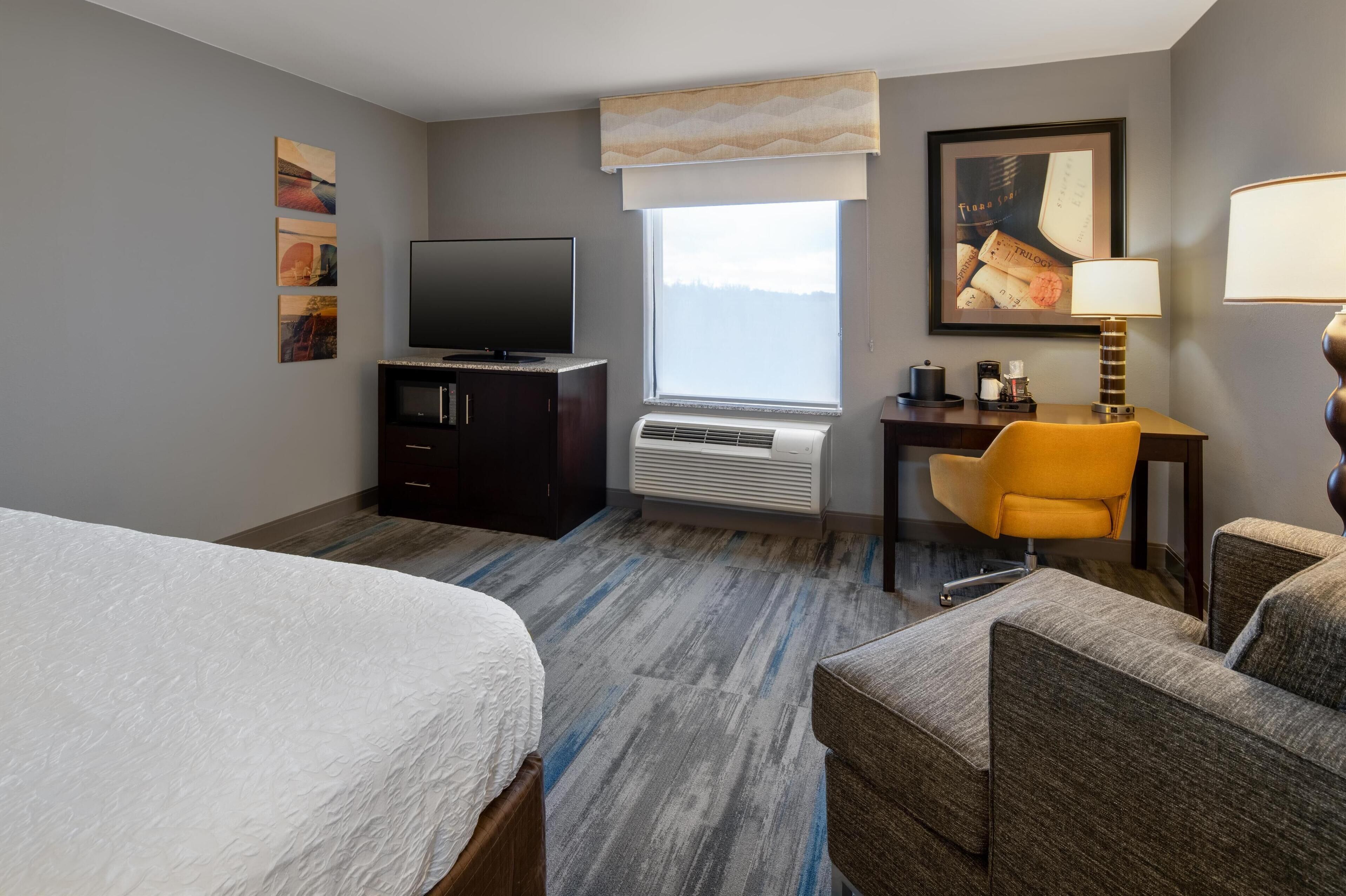 one king bed | desk, blackout curtains, iron/ironing board, free wired internet