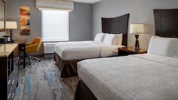 Desk, blackout curtains, iron/ironing board, free wired Internet