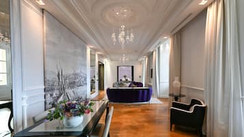 Premium bedding, down comforters, pillowtop beds, minibar
