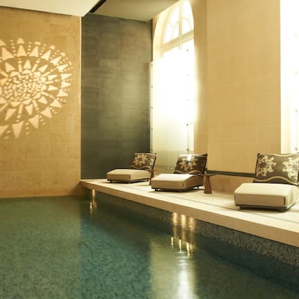 Indoor pool, open 8:00 AM to 8:00 PM, sun loungers
