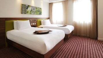 Hypo-allergenic bedding, in-room safe, iron/ironing board