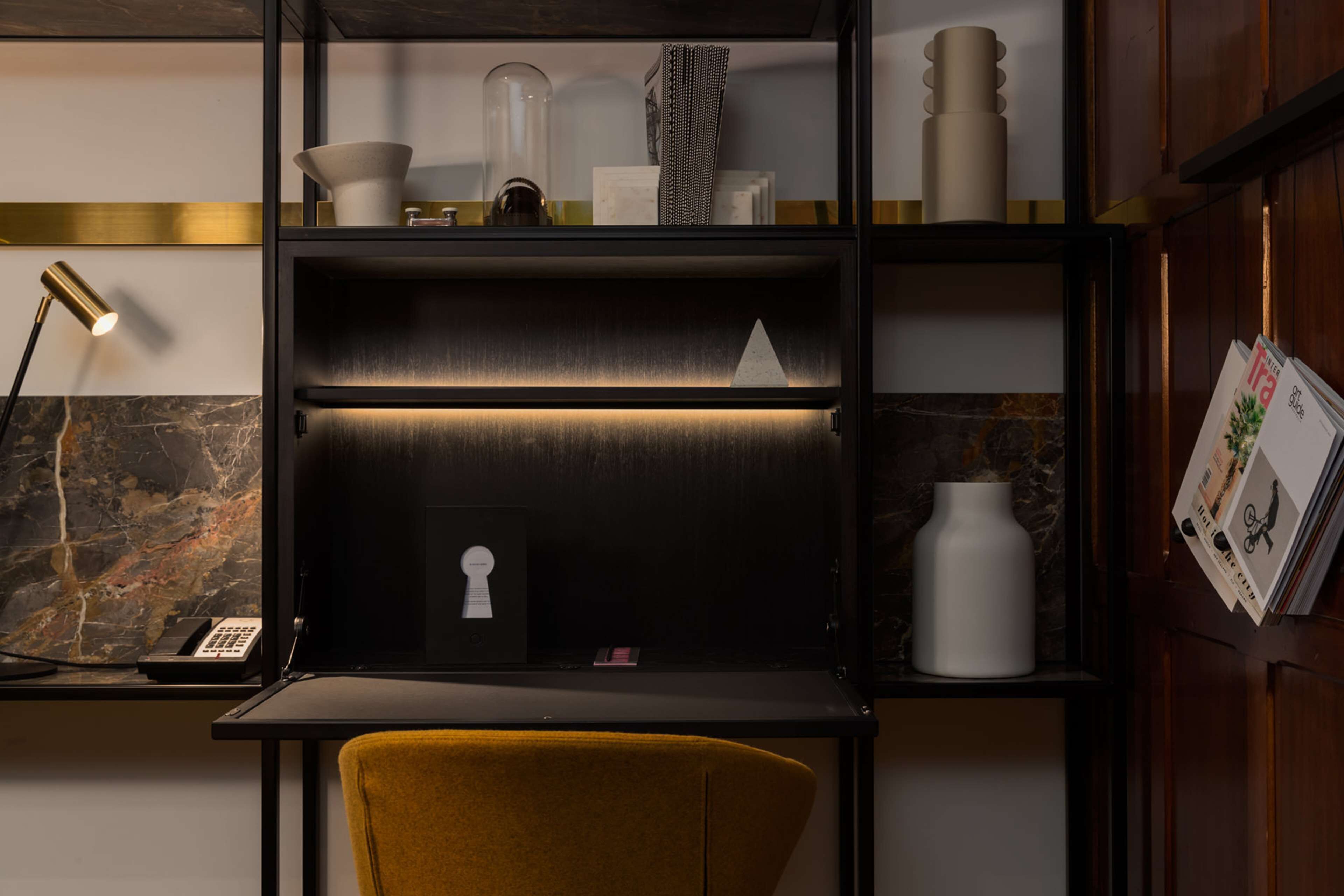 qt state suite | minibar, desk, soundproofing, iron/ironing board