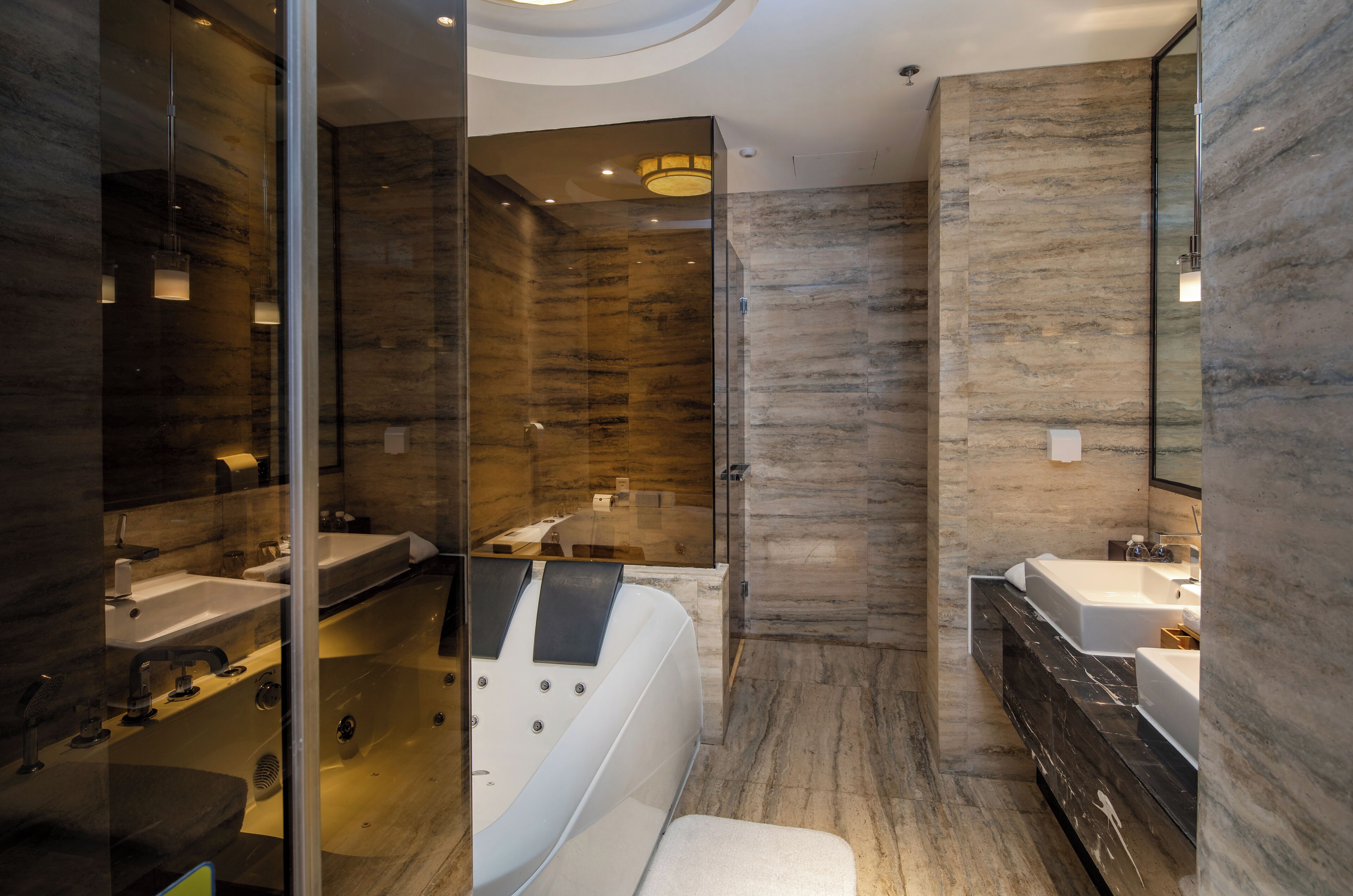 presidential suite, 1 king bed | bathroom | separate bathtub and shower, jetted bath, rainfall showerhead