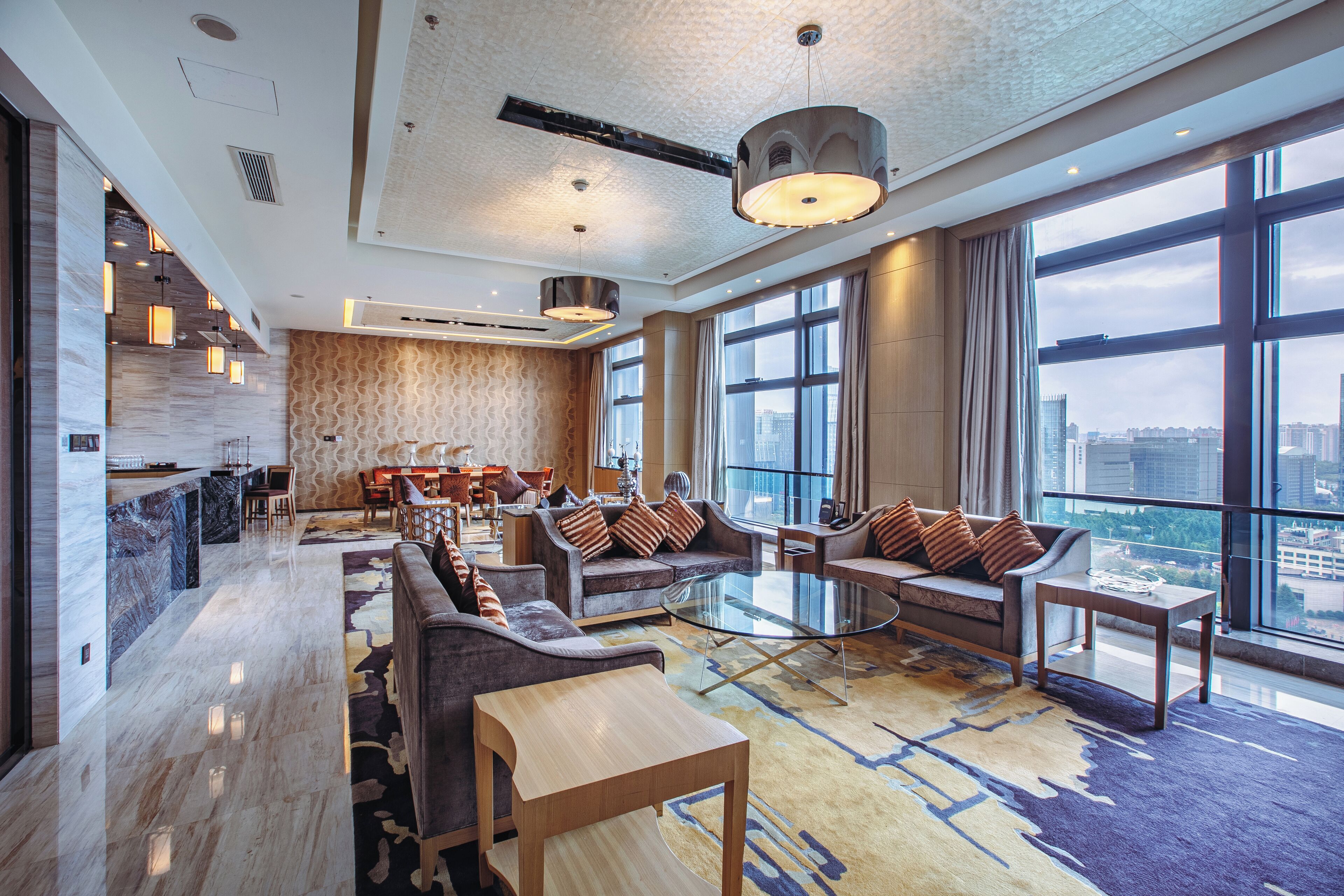 presidential suite, 1 king bed | living room | 37-inch tv with satellite channels