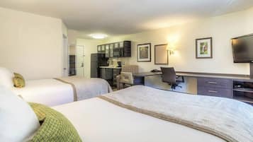 Studio Suite, 2 Queen Beds | Premium bedding, in-room safe, desk, laptop workspace