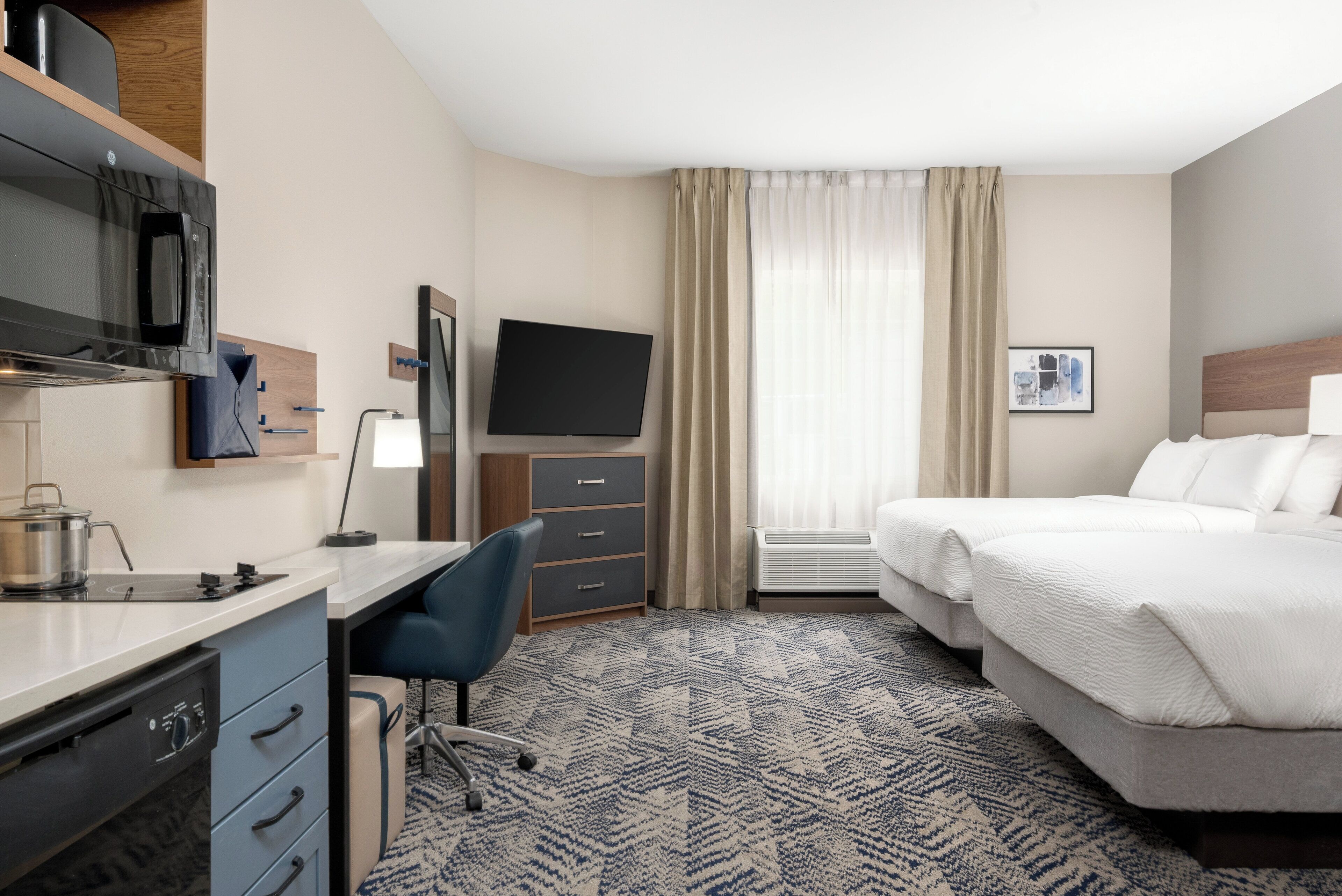Studio Suite, 2 Queen Beds | Premium bedding, in-room safe, desk, laptop workspace