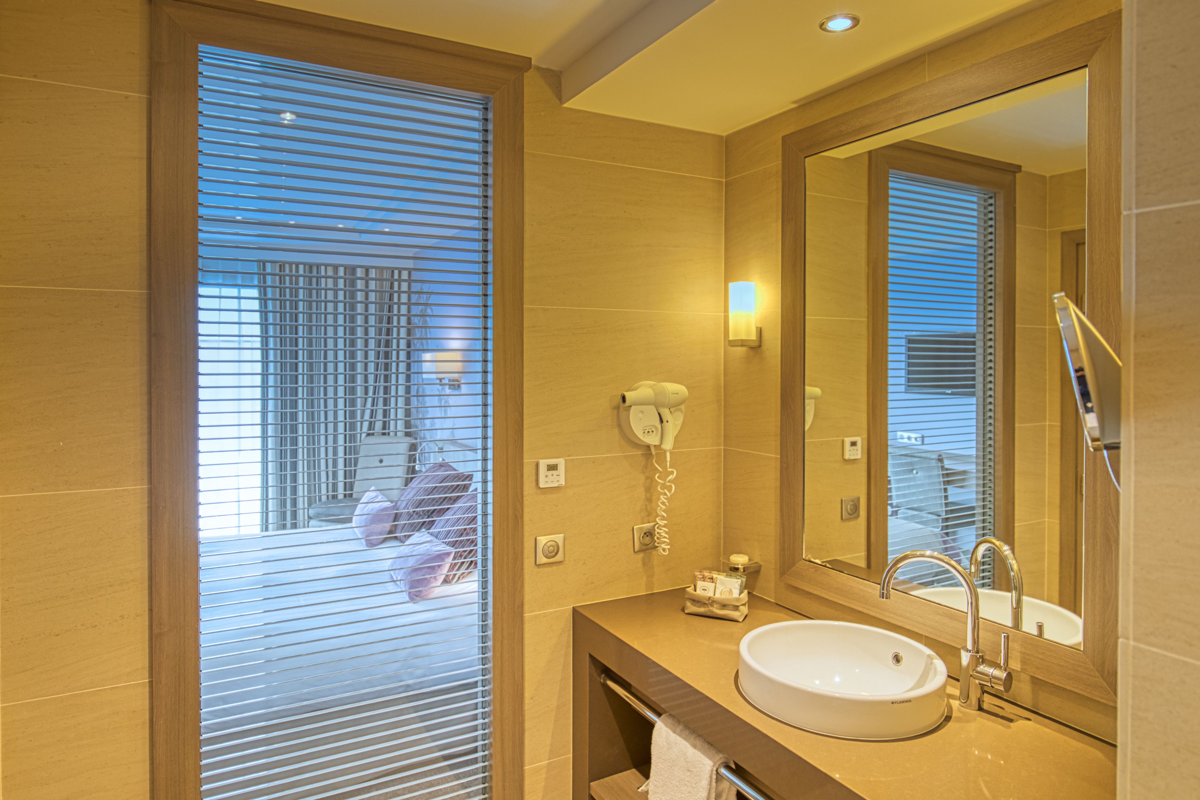 free toiletries, hair dryer, bathrobes, slippers