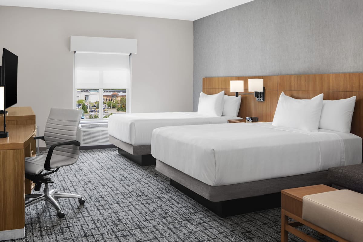 Pillowtop beds, desk, laptop workspace, iron/ironing board