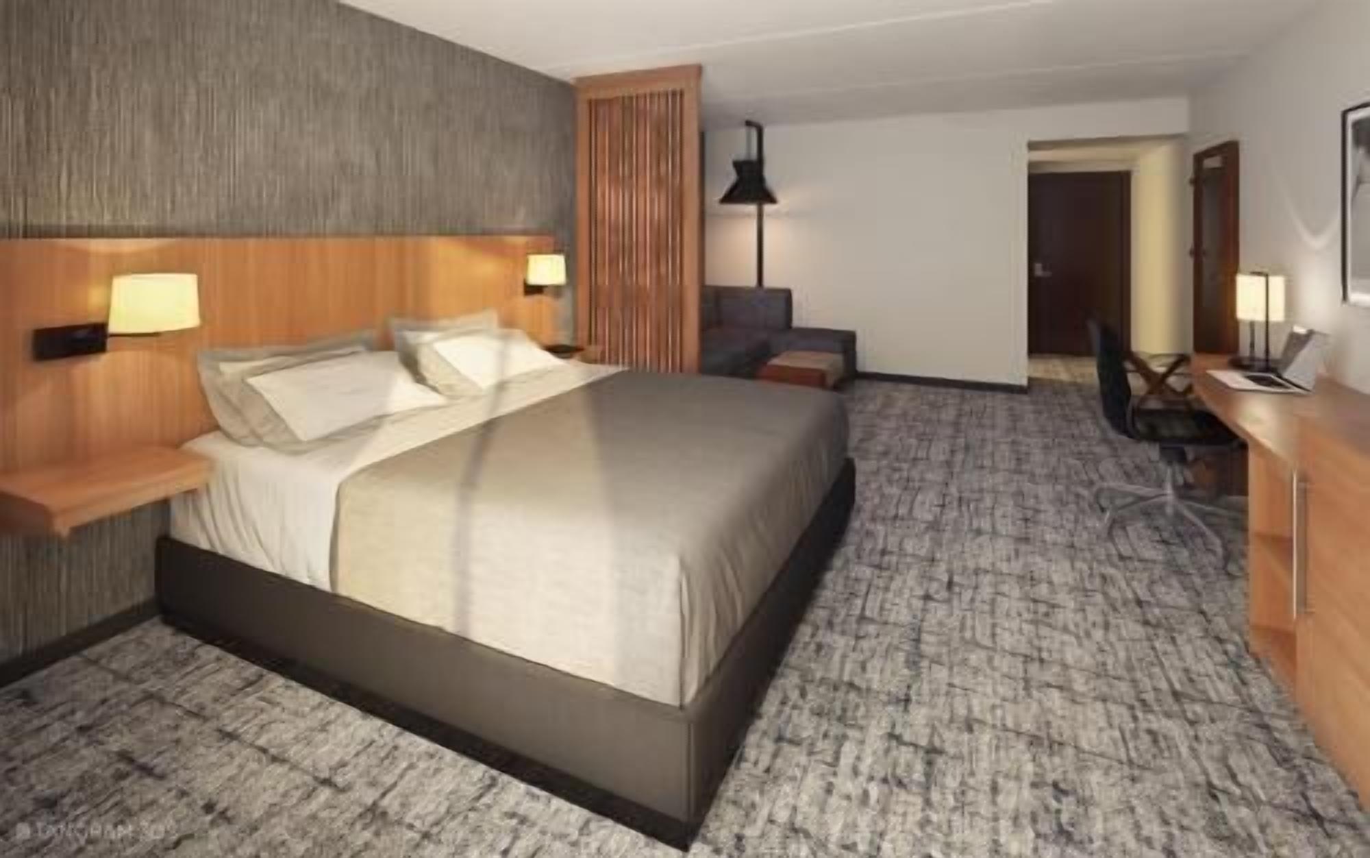 Pillow-top beds, desk, laptop workspace, iron/ironing board