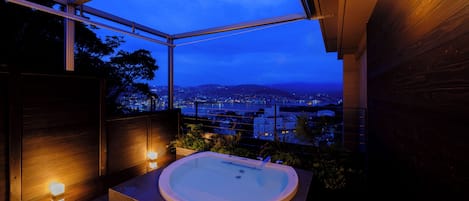 Deluxe Room, Harbor View with Private Opened Air Bath, Annex Building, Non Smoking | 1 bedroom, in-room safe, free WiFi, bed sheets