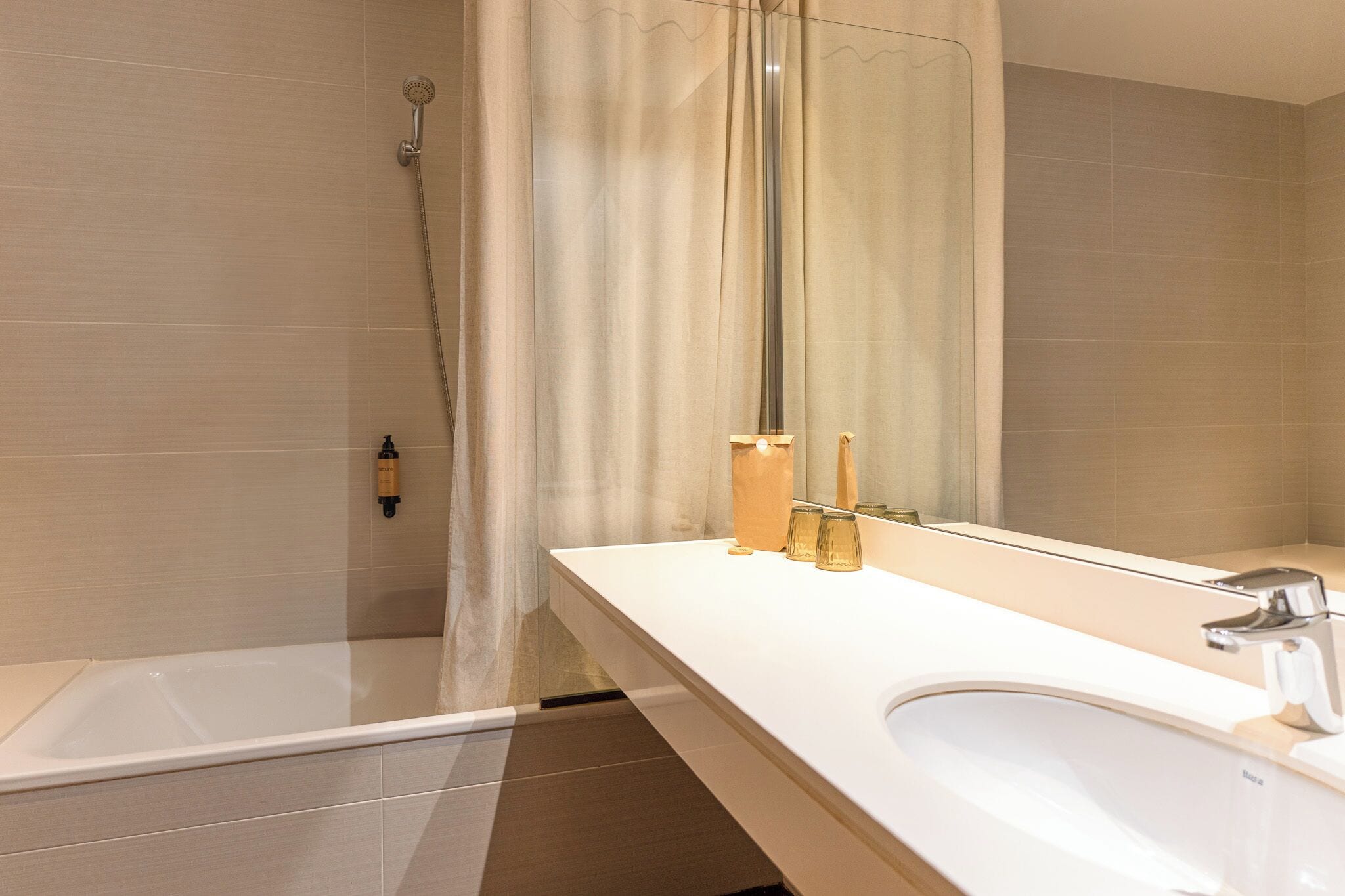 free toiletries, hair dryer, towels