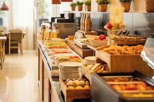 Daily buffet breakfast (EUR 14 per person)