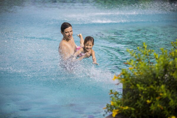 2 outdoor pools, open 8:00 AM to 8:00 PM, pool umbrellas, sun loungers