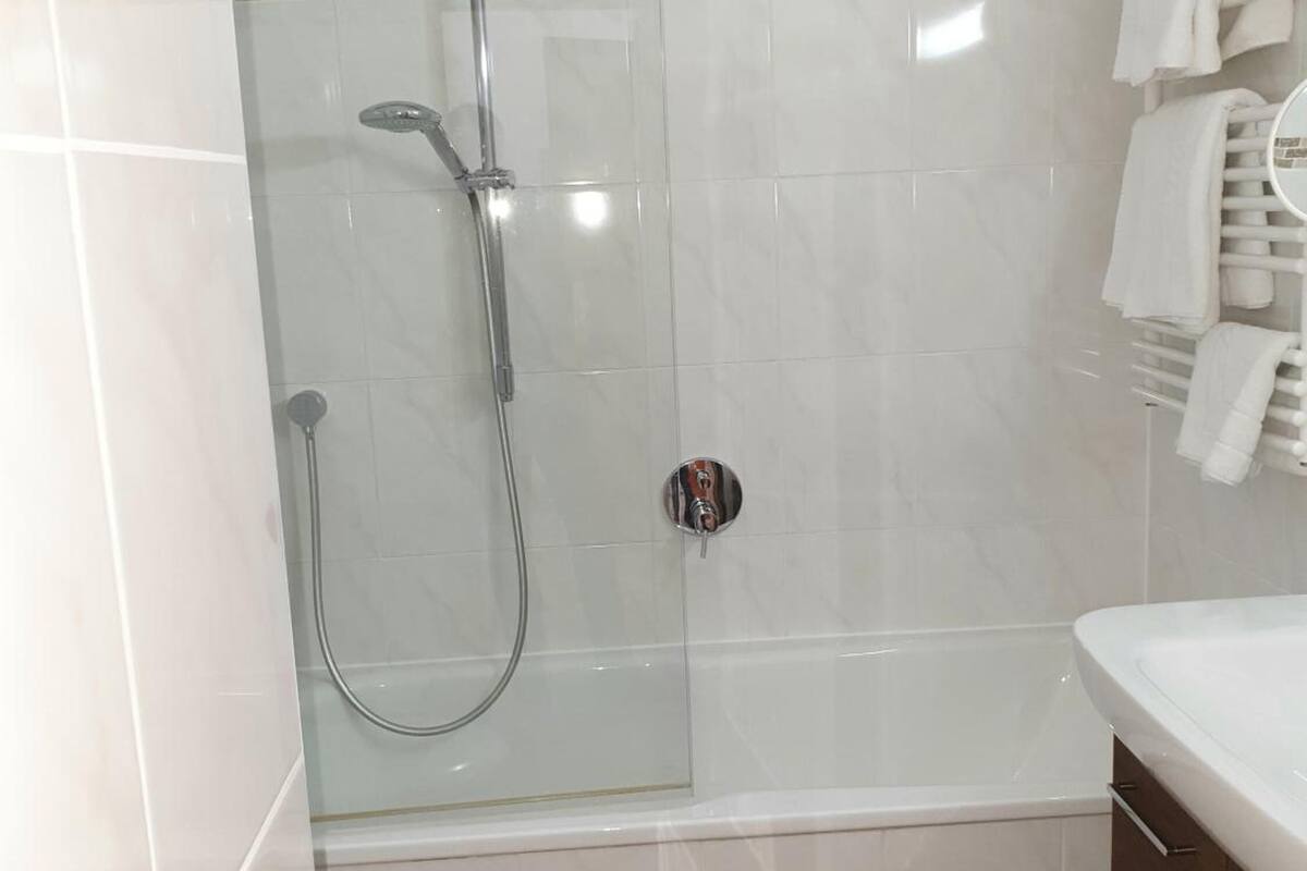 free toiletries, hair dryer, towels