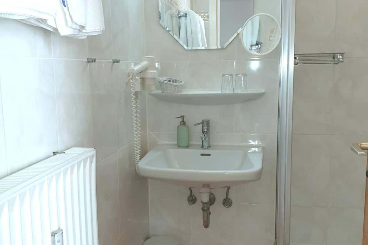 free toiletries, hair dryer, towels