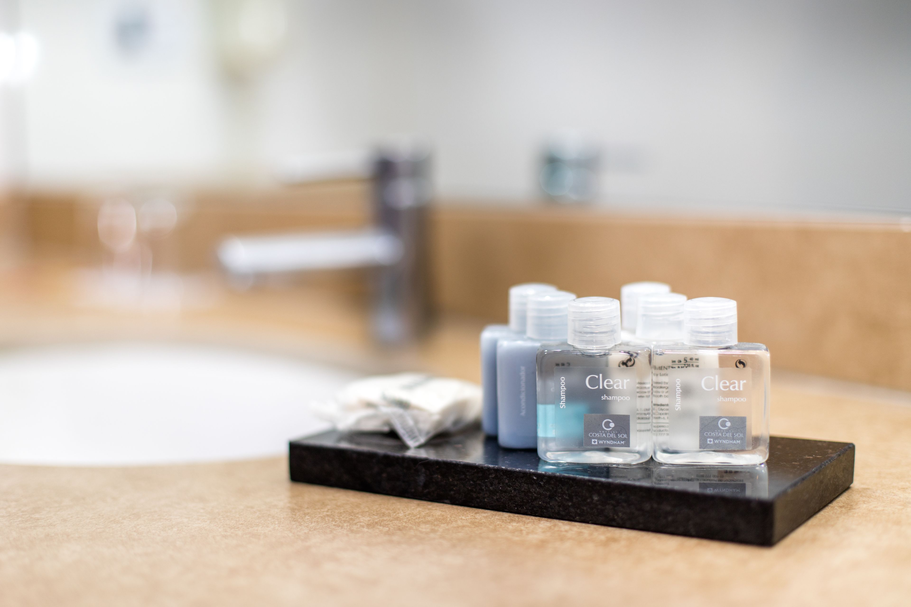 combined shower/bathtub, free toiletries, hair dryer, towels