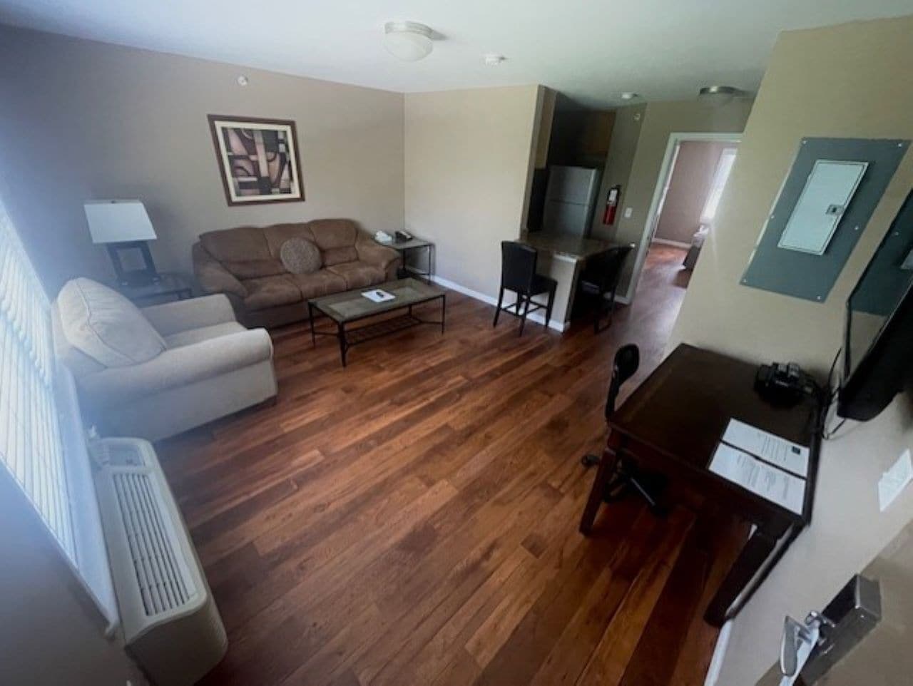 studio suite | living room | 46-inch lcd tv with cable channels, tv