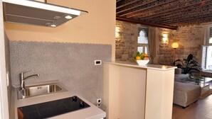 Deluxe Apartment, One Bedroom, View on Imperial Square Peristil | 私人小型廚房 | 咖啡機/沖茶器、電冰箱、電熱水壺、清潔用品