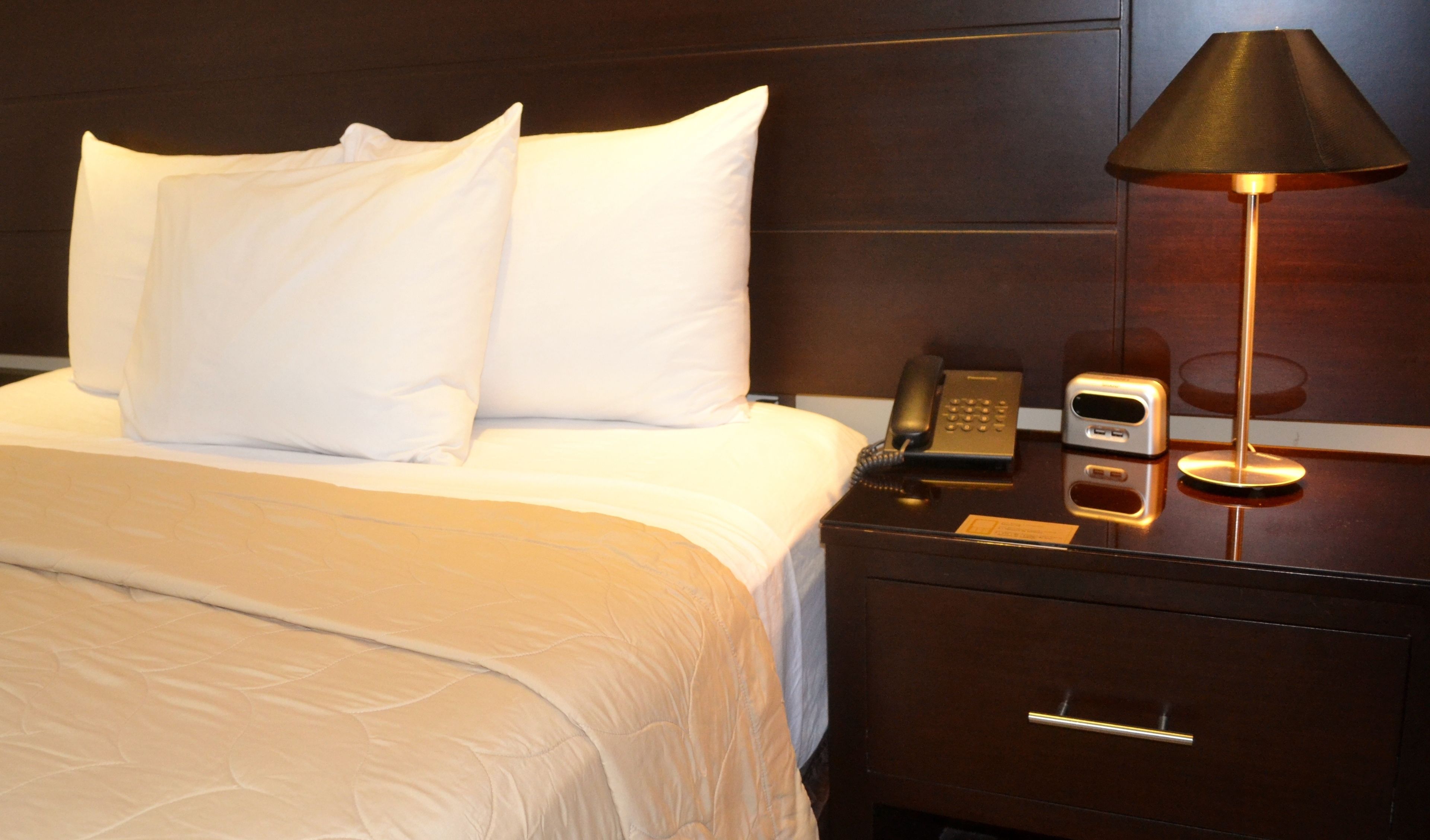 Desk, free WiFi, bed sheets