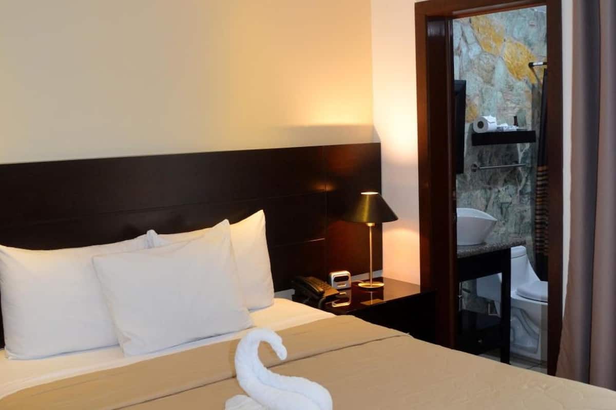 Desk, free WiFi, bed sheets