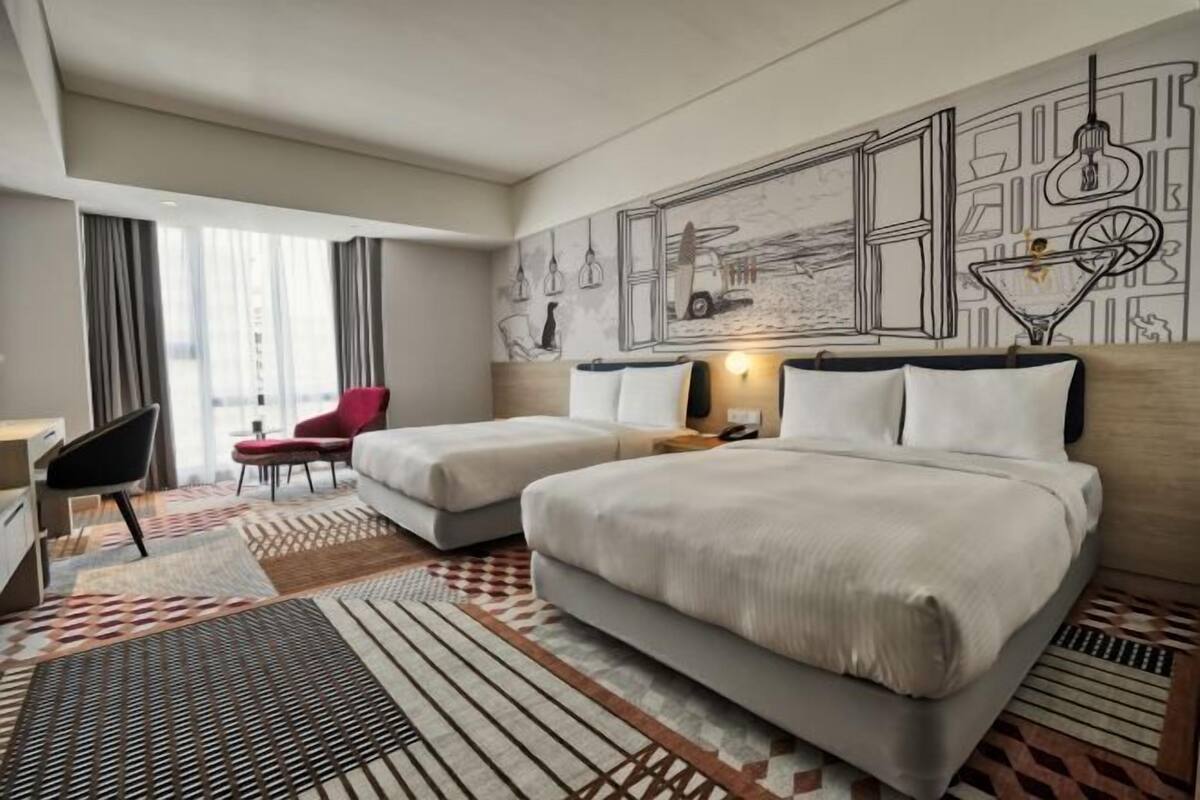 Down duvets, pillow-top beds, in-room safe, desk