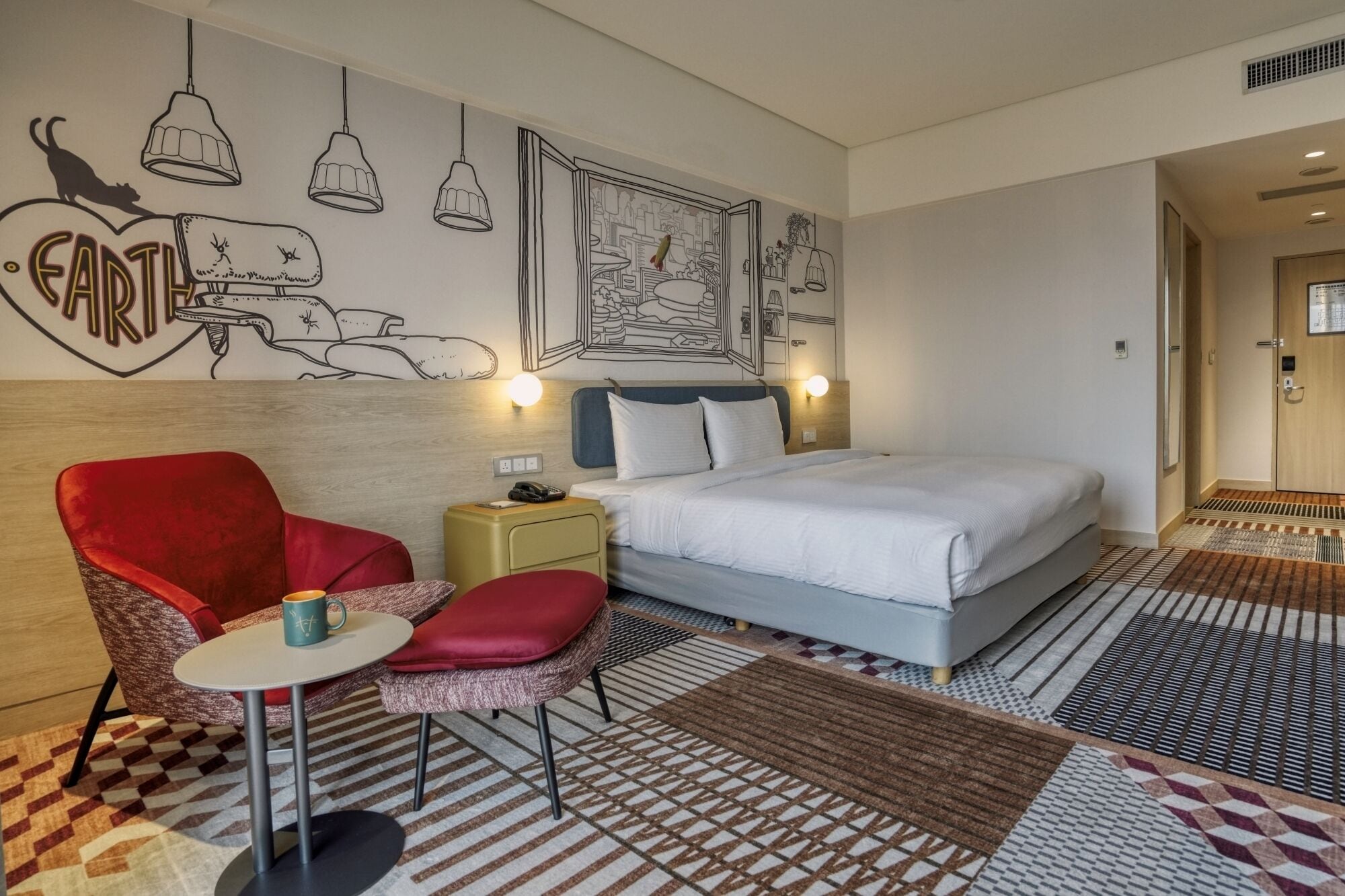 Down duvets, pillow-top beds, in-room safe, blackout curtains