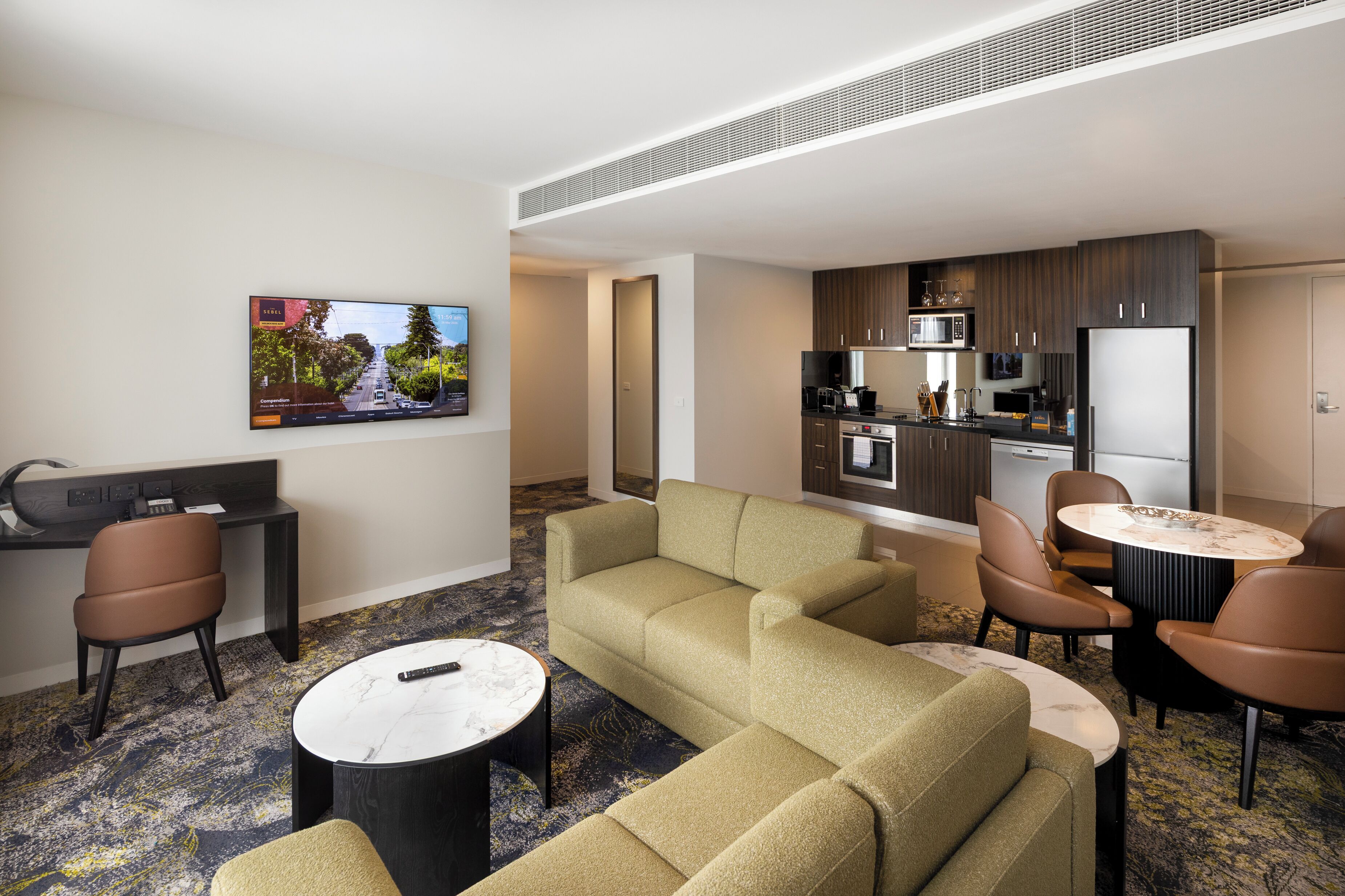 Apartemen, 2 kamar tidur | Area keluarga | Smart TV, Netflix, film tayangan perdana, dan layanan streaming