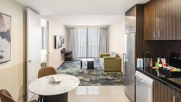 Premium bedding, pillow-top beds, in-room safe, desk