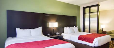1 bedroom, pillowtop beds, desk, iron/ironing board