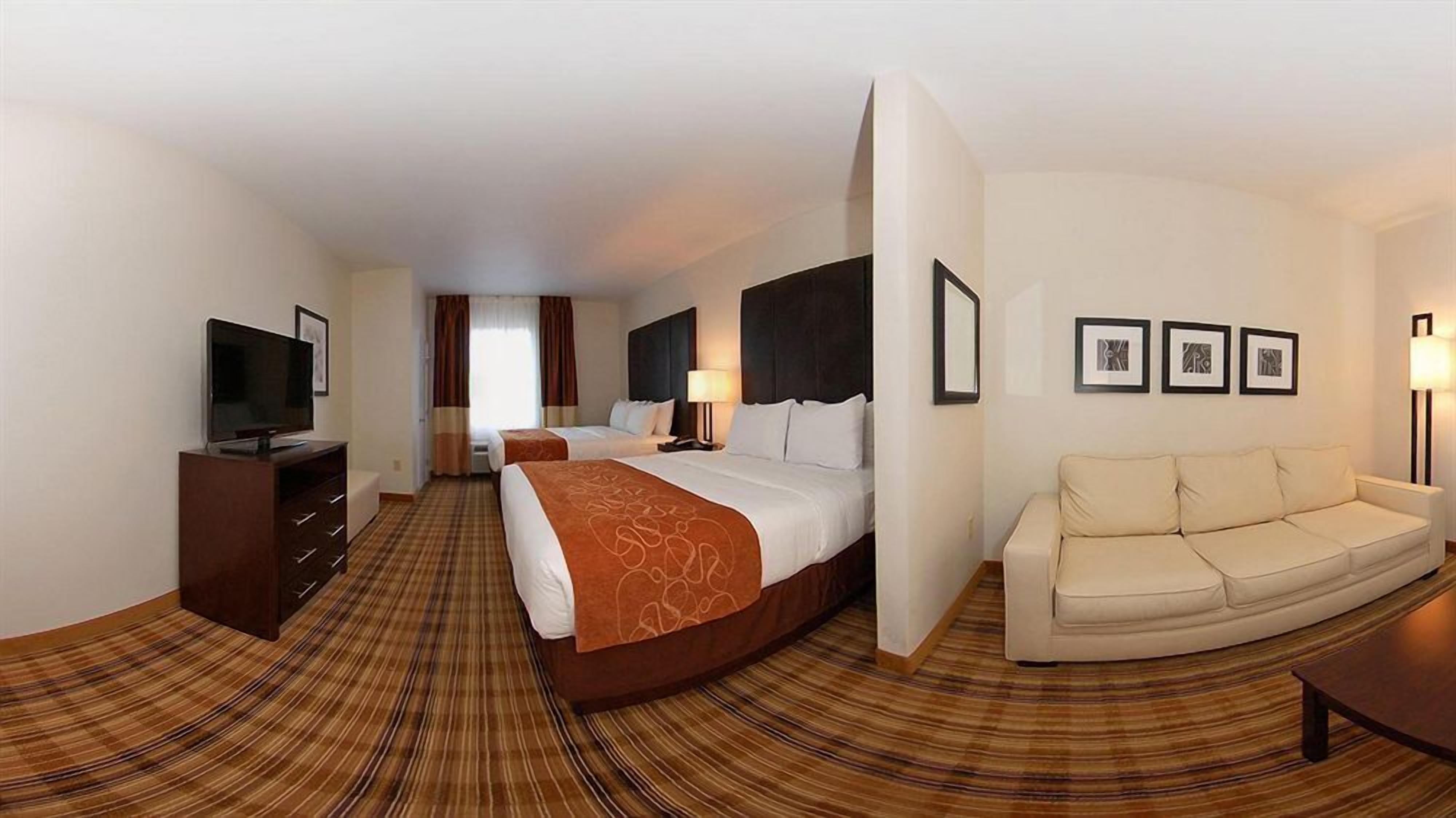 standard room, 2 queen beds | premium bedding, down duvets, desk, laptop workspace