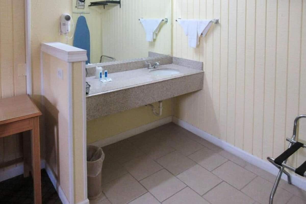 Bathroom | Combined shower/tub, free toiletries, hair dryer, towels