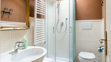 Shower, free toiletries, hair dryer, bidet