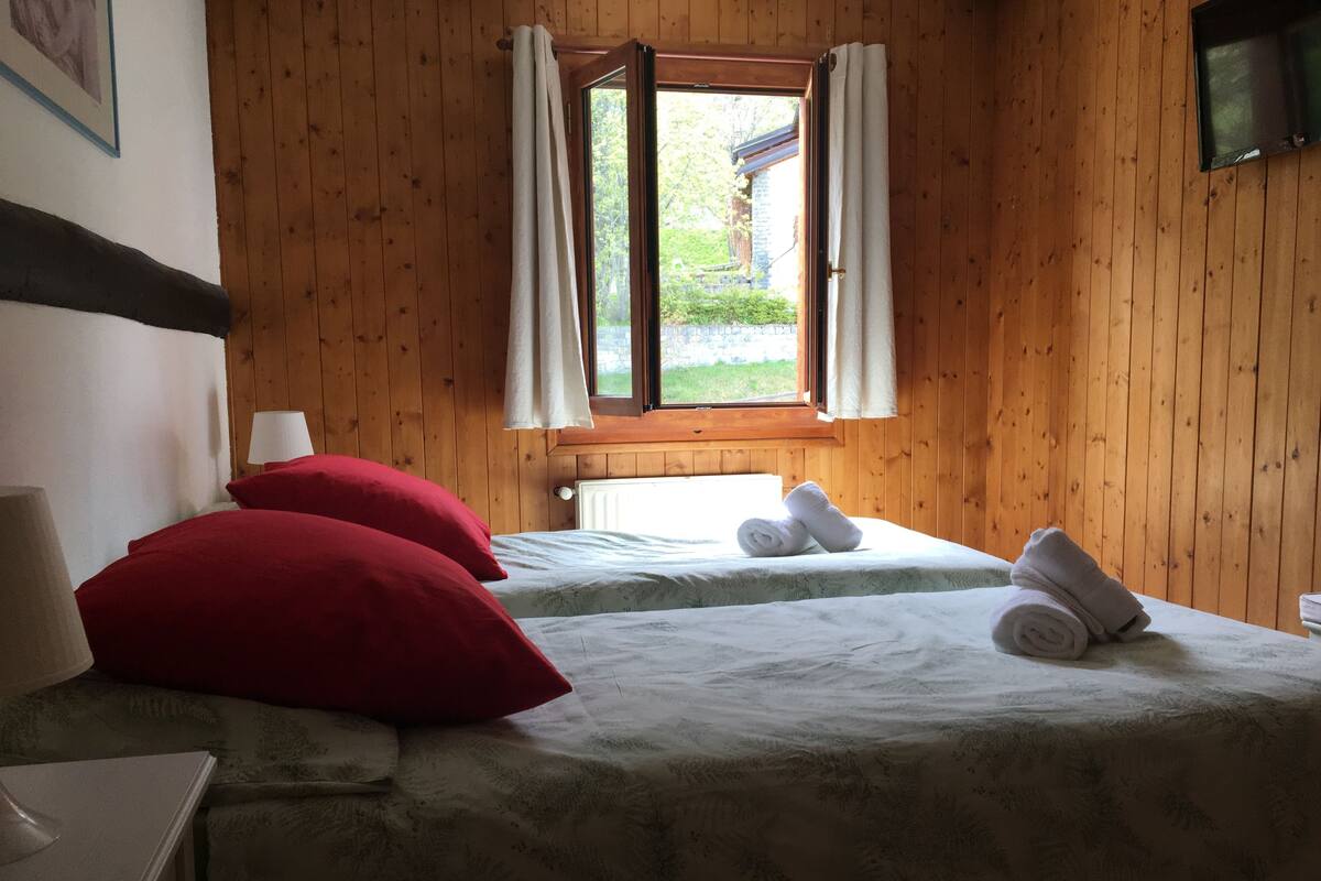 Habitación con 2 camas individuales | Caja fuerte, sistema de insonorización, tabla de planchar con plancha
