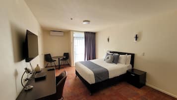 1 bedroom, desk, blackout curtains, iron/ironing board