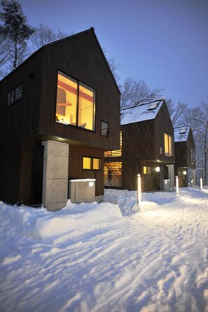 Front of property - evening/night - Gakuto Villas (Hakuba)