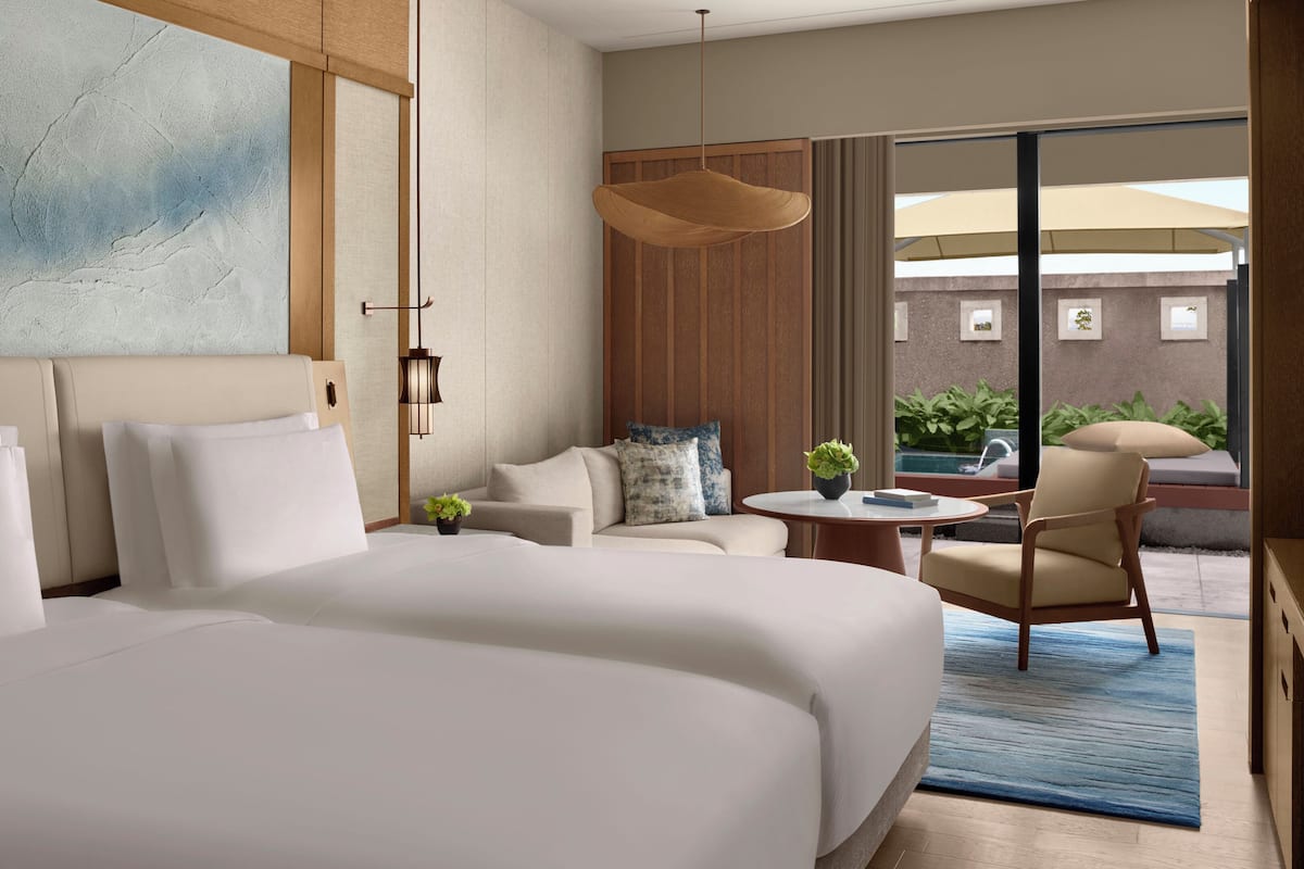 Room, 2 Double Beds, Non Smoking, Pool Access (Ground Floor) | 1 bedroom, premium bedding, minibar, in-room safe