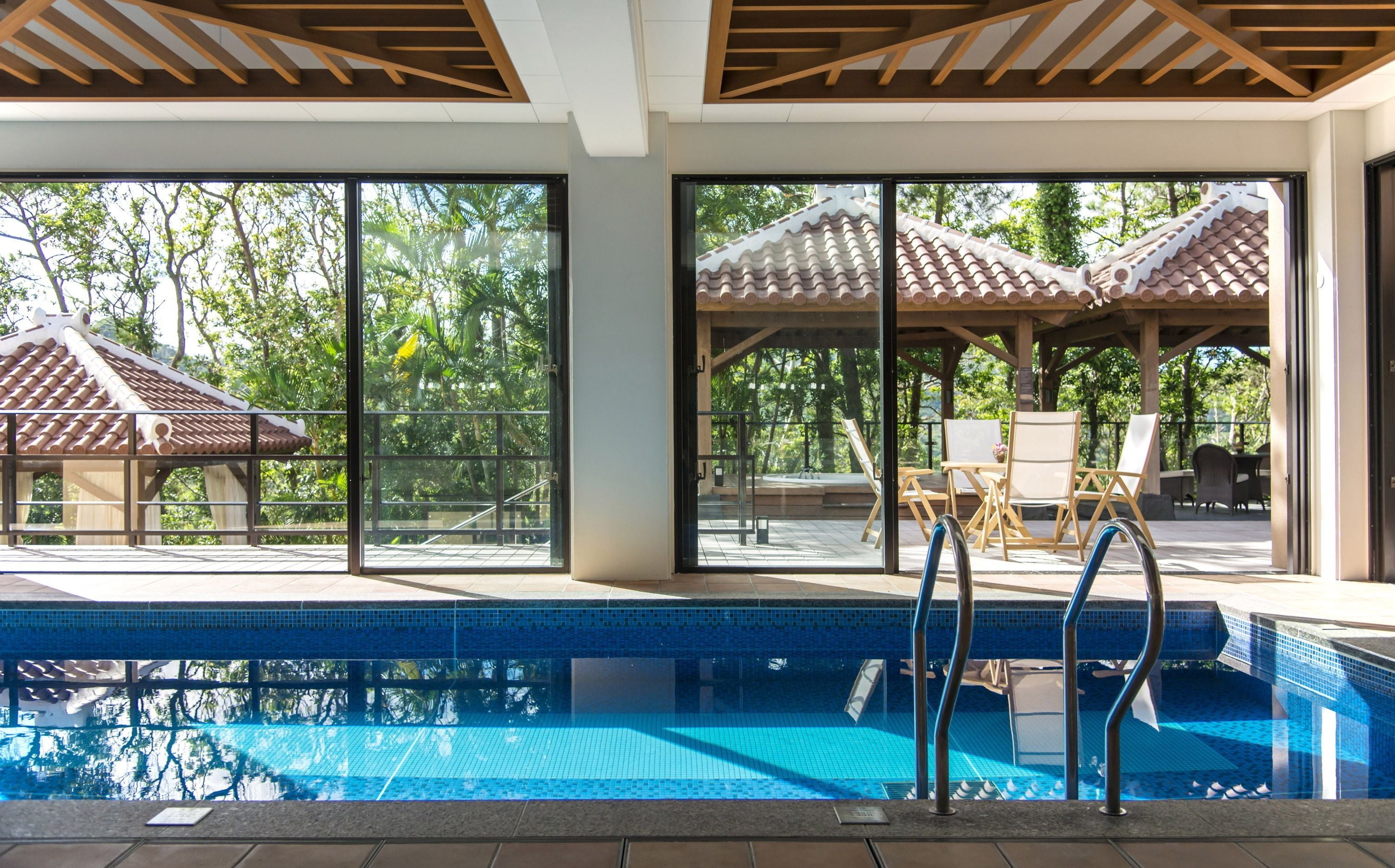 Indoor pool, seasonal outdoor pool
