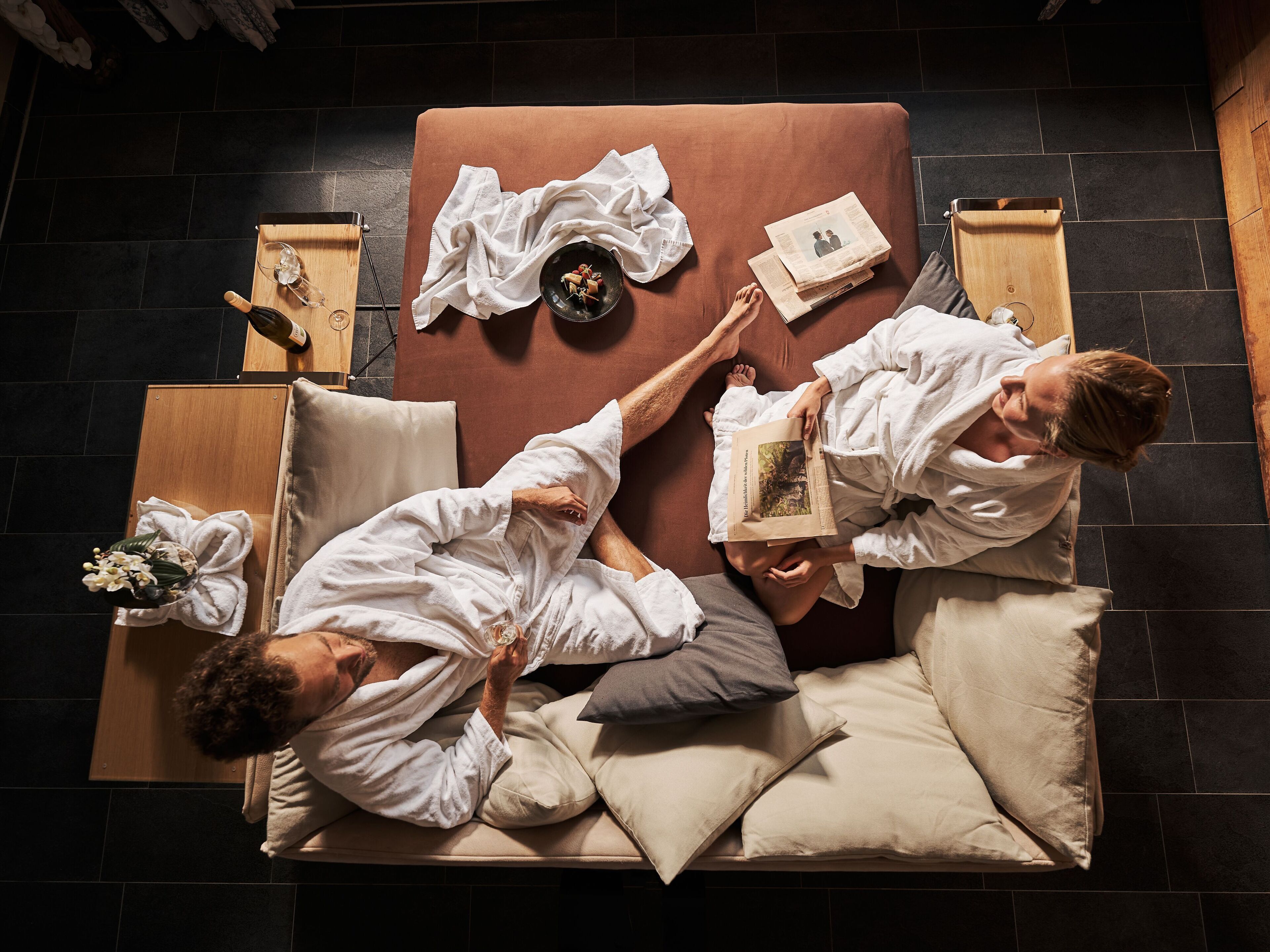 Behandlungsräume für Paare, Sauna, Whirlpool, Dampfbad