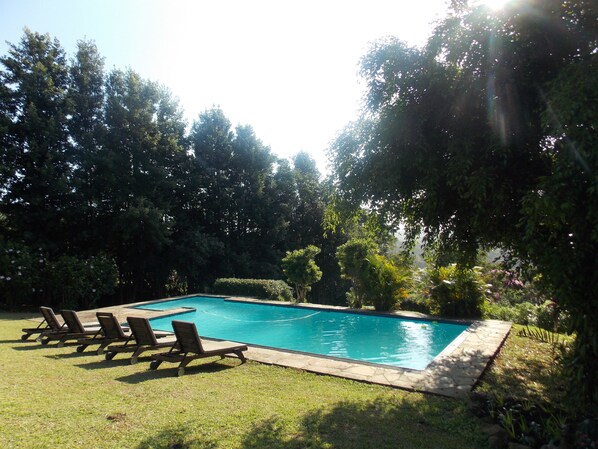 2 outdoor pools, open 6:30 AM to 7 PM, pool umbrellas, pool loungers