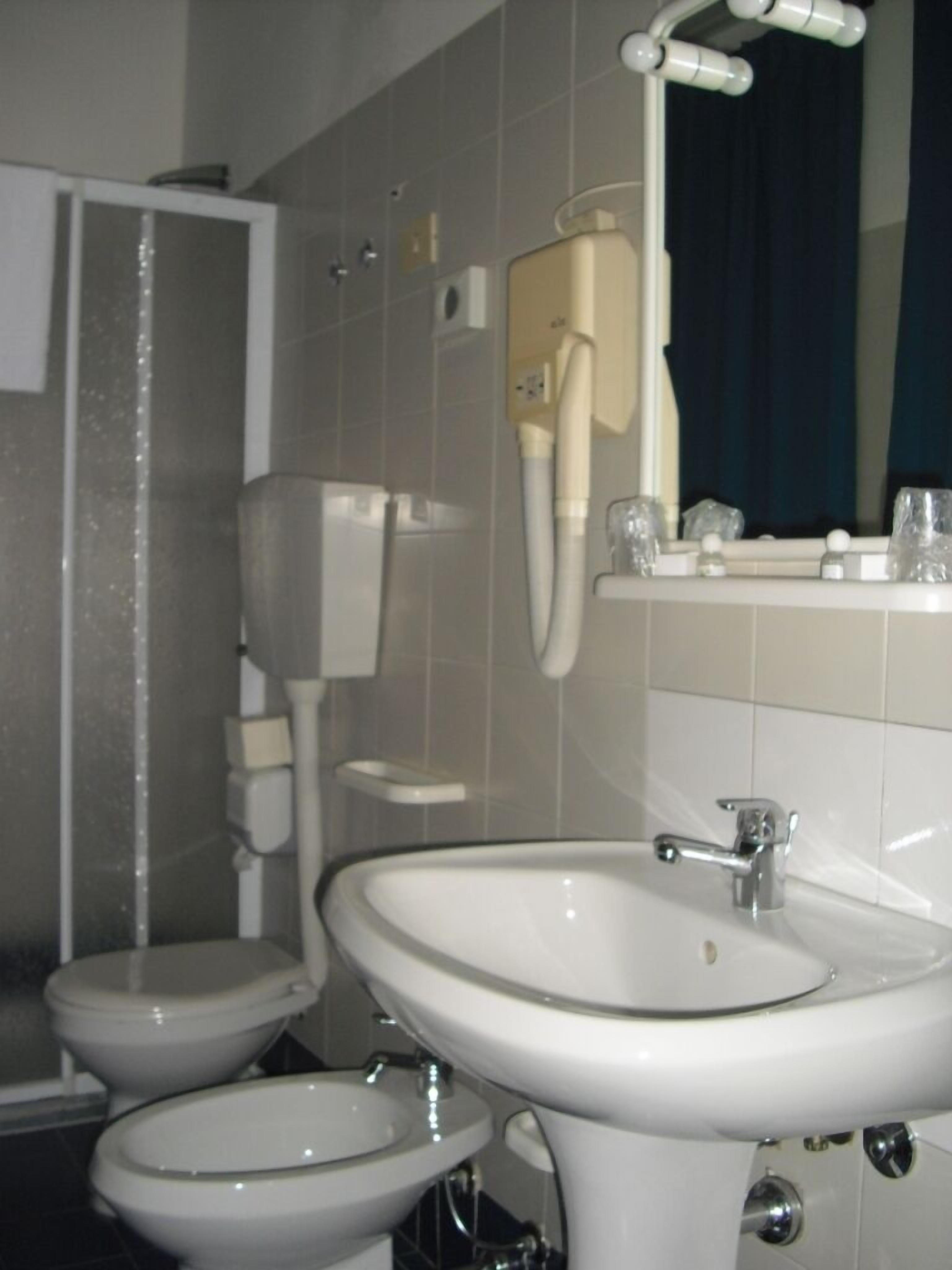 shower, designer toiletries, hair dryer, bidet