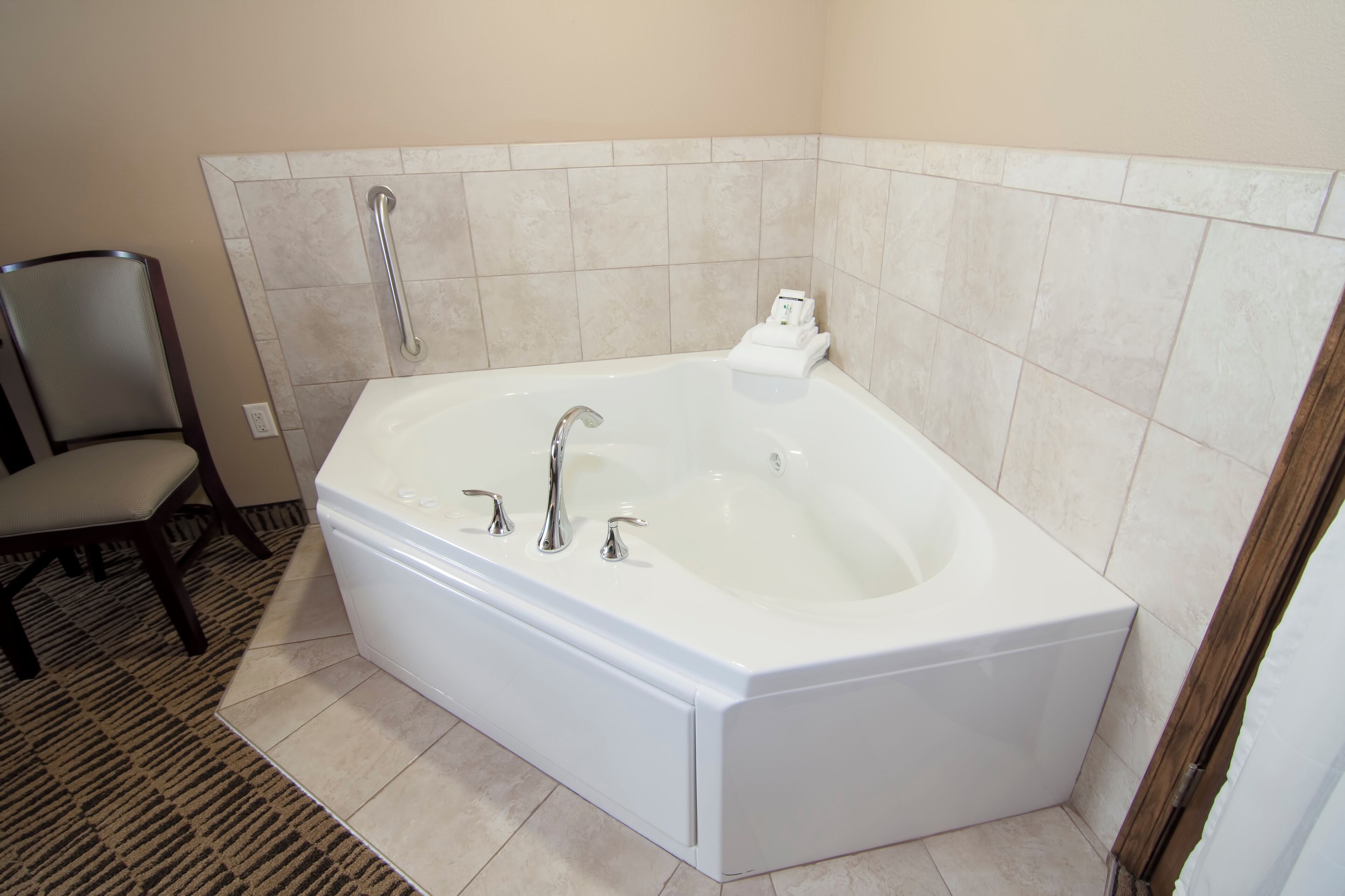 desk, laptop workspace, iron/ironing board, rollaway beds