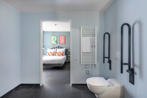 Large Room - Accessible | Bathroom | Shower, designer toiletries, hair dryer, towels