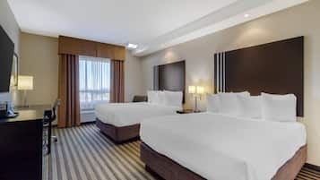 Standard Room, 2 Queen Beds, Non Smoking, Refrigerator & Microwave | Desk, laptop workspace, iron/ironing board, free WiFi