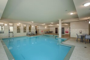 Indoor pool, open 6:00 AM to 10:00 PM, sun loungers